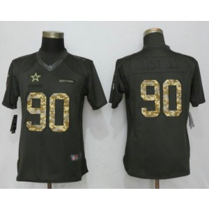 Nike Cowboys 90 DeMarcus Lawrence Anthracite Women Salute To Service Limited Jersey