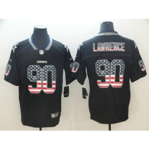 Nike Cowboys 90 DeMarcus Lawrence Black USA Flag Fashion Limited Men Jersey