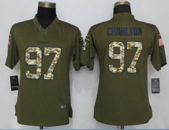 Nike Cowboys 97 Taco Charlton Green Women Salute To Service Limited Jersey