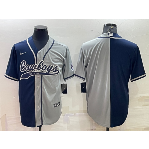Nike Cowboys Blank Blue Grey Split Vapor Baseball Limited Men Jersey