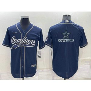 Nike Cowboys Blank Blue Vapor Baseball Logo Limited Men Jersey