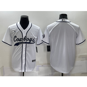 Nike Cowboys Blank White Vapor Baseball Limited Men Jersey