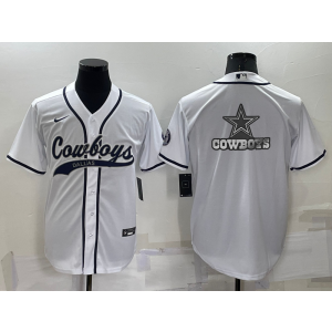 Nike Cowboys Blank White Vapor Baseball Logo Limited Men Jersey