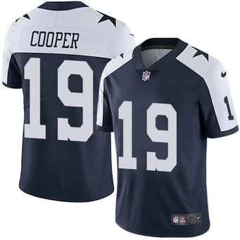 Nike Dallas Cowboys #19 Amari Cooper Navy Throwback Vapor Untouchable Limited Jersey