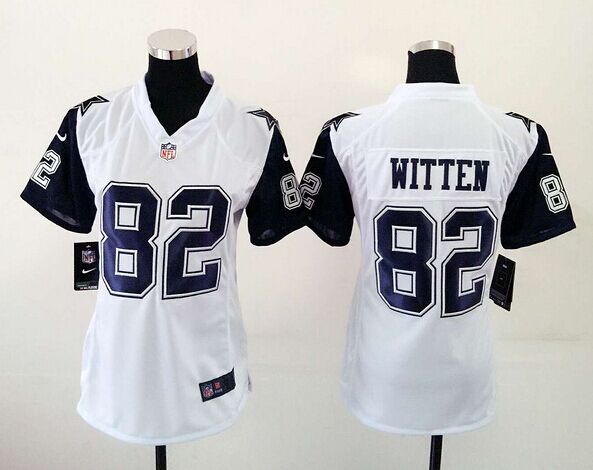 Nike Dallas Cowboys #82 Witten Color Rush Women White Jersey