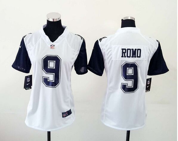 Nike Dallas Cowboys #9 Romo Color Rush White Women Jersey
