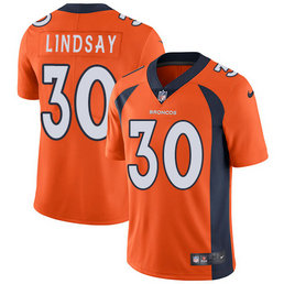 Nike Denver Broncos #30 Phillip Lindsay Orange Men's Vapor Untouchable Limited Jersey
