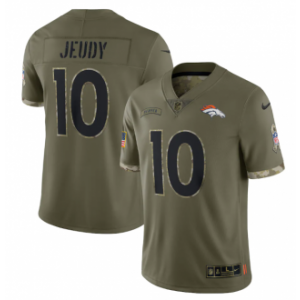 Nike Denver Broncos 10 Jerry Jeudy Olive 2022 Salute To Service Limited Men Jersey