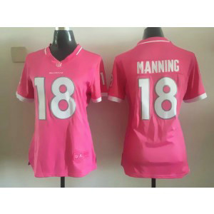 Nike Denver Broncos 18 Peyton Manning Pink Women Jersey