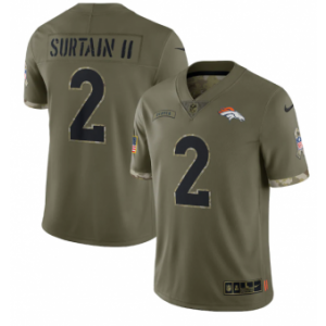 Nike Denver Broncos 2 Pat Surtain II Olive 2022 Salute To Service Limited Men Jersey