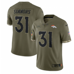 Nike Denver Broncos 31 Justin Simmons Olive 2022 Salute To Service Limited Men Jersey