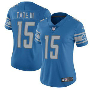 Nike Detroit Lions 15 Golden Tate III Blue Team Color Vapor Untouchable Limited Women Jersey