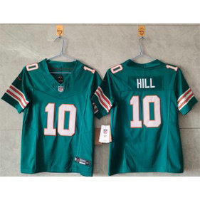 Nike Dolphins 10 Tyreek Hill Aqua Alternate F.U.S.E. Vapor Limited Women Jersey(Run Small)
