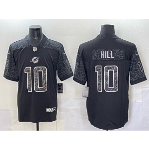 Nike Dolphins 10 Tyreek Hill Black Reflective Vapor Limited Men Jersey