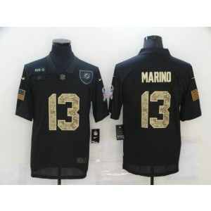 Nike Dolphins 13 Dan Marino 2020 Black Camo Salute To Service Limited Men Jersey
