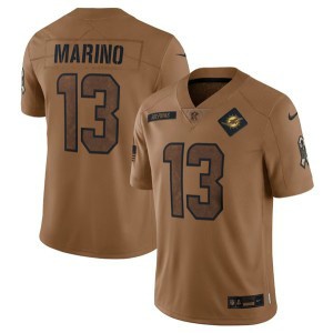 Nike Dolphins 13 Dan Marino 2023 Brown Salute To Service Limited Men Jersey