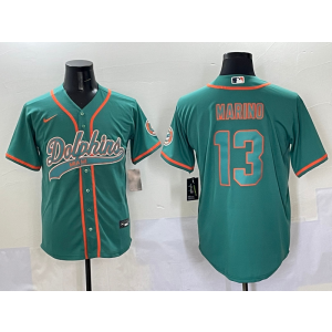 Nike Dolphins 13 Dan Marino Aqua Vapor Baseball Limited Men Jersey