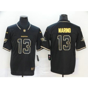 Nike Dolphins 13 Dan Marino Black Gold Vapor Limited Men Jersey
