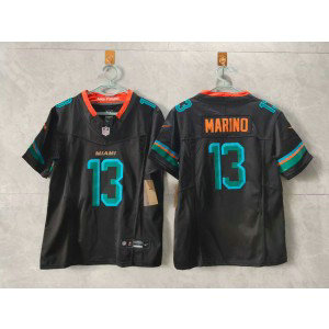 Nike Dolphins 13 Dan Marino Black Rivalries F.U.S.E. Vapor Limited Youth Jersey