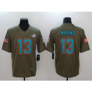 Nike Dolphins 13 Dan Marino Olive 2017 Salute To Service Limited Men Jersey