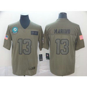 Nike Dolphins 13 Dan Marino Olive 2019 Salute To Service Limited Men Jersey