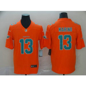Nike Dolphins 13 Dan Marino Orange Inverted Legend Men Jersey
