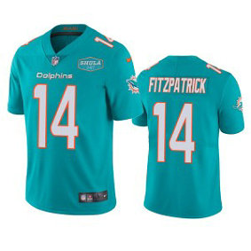 Nike Dolphins 14 Ryan Fitzpatrick Aqua With 347 Shula Patch Vapor Limited Men Jersey