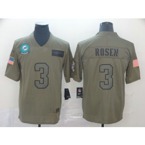 Nike Dolphins 3 Josh Rosen 2019 Olive Salute To Service Limited Men Jersey