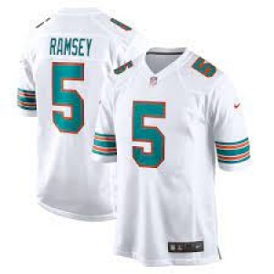 Nike Dolphins 5 Jalen Ramsey White Throwback Vapor Untouchable Limited Men Jersey