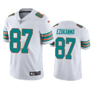 Nike Dolphins 87 Erik Ezukanma White Throwback Vapor Untouchable Limited Men Jersey