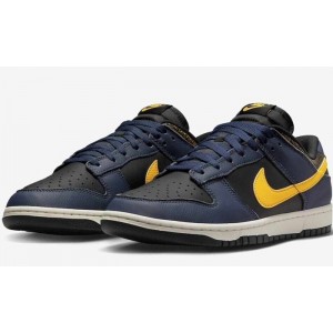 Nike Dunk Low Black Navy Yellow Shoes 316