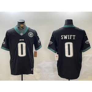 Nike Eagles 0 Swift Black Team Logo F.U.S.E. Vapor Limited Men Jersey