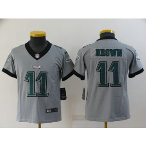 Nike Eagles 1 A. J. Brown Grey Inverted Legend Limited Youth Jersey
