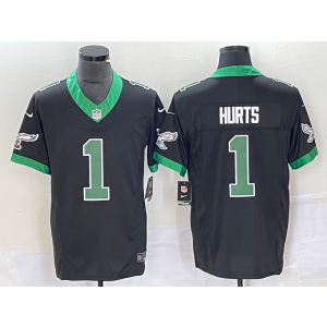 Nike Eagles 1 Jalen Hurts Black 2023 F.U.S.E Vapor Limited Men Jersey