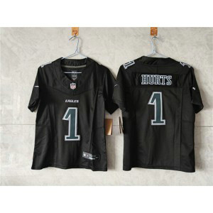 Nike Eagles 1 Jalen Hurts Black Fashion F.U.S.E. Vapor Limited Youth Jersey