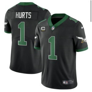 Nike Eagles 1 Jalen Hurts Black Vapor Throwback Limited Men Jersey