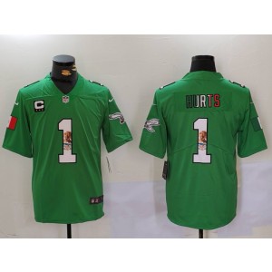 Nike Eagles 1 Jalen Hurts Green Mexico Vapor Limited Men Jersey