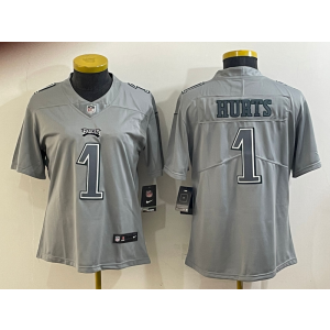 Nike Eagles 1 Jalen Hurts Grey Vapor Untouchable Limited Women Jersey