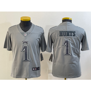 Nike Eagles 1 Jalen Hurts Grey Vapor Untouchable Limited Youth Jersey