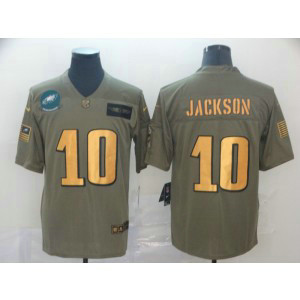 Nike Eagles 10 DeSean Jackson 2019 Olive Gold Salute To Service Limited Men Jersey