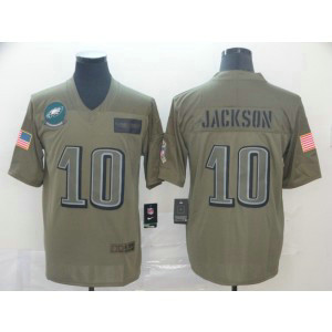 Nike Eagles 10 DeSean Jackson Olive 2019 Salute To Service Limited Men Jersey