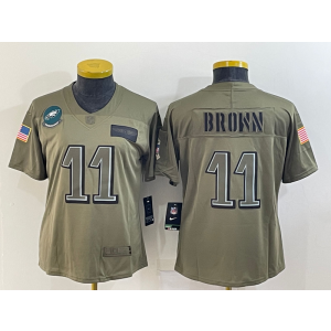 Nike Eagles 11 A. J. Brown 2019 Camo Salute to Service Limited Women Jersey