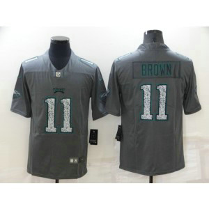 Nike Eagles 11 A. J. Brown Gray Static Vapor Untouchable Limited Men Jersey