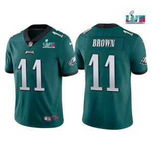 Nike Eagles 11 A. J. Brown Green 2023 Super Bowl LVII Vapor Limited Men Jersey