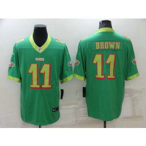 Nike Eagles 11 A. J. Brown Green City Edition Vapor Limited Men Jersey