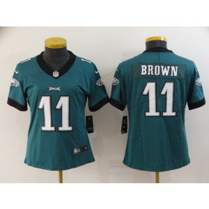 Nike Eagles 11 A. J. Brown Green Vapor Untouchable Limited Women Jersey