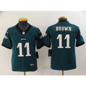 Nike Eagles 11 A. J. Brown Green Vapor Untouchable Limited Youth Jersey