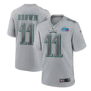 Nike Eagles 11 A.J. Brown Gray 2023 Super Bowl LVII Vapor Limited Men Jersey