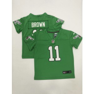 Nike Eagles 11 A.J. Brown Green Toddler Jersey