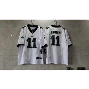 Nike Eagles 11 A.J. Brown White 2023 F.U.S.E Vapor Limited Men Jersey